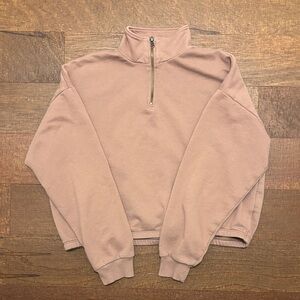 American Eagle cropped quarter zip